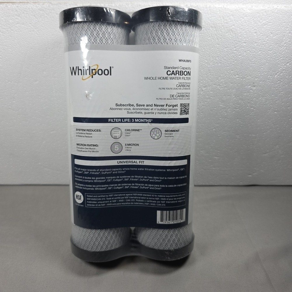 Whirlpool Standard Capacity Carbon Whole‎ Home Water Filter - 2 Pack - WHA2BF5